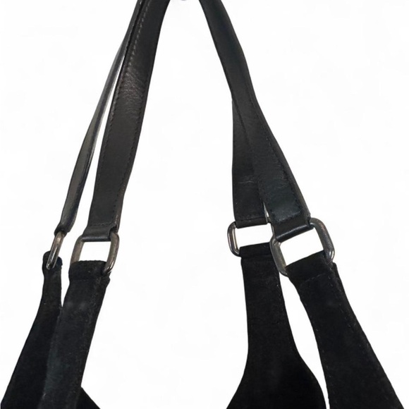 Genuine Leather Suede Fringe Floral Embroidery Shoulder Bag / Bucket Bag - Picture 4 of 8